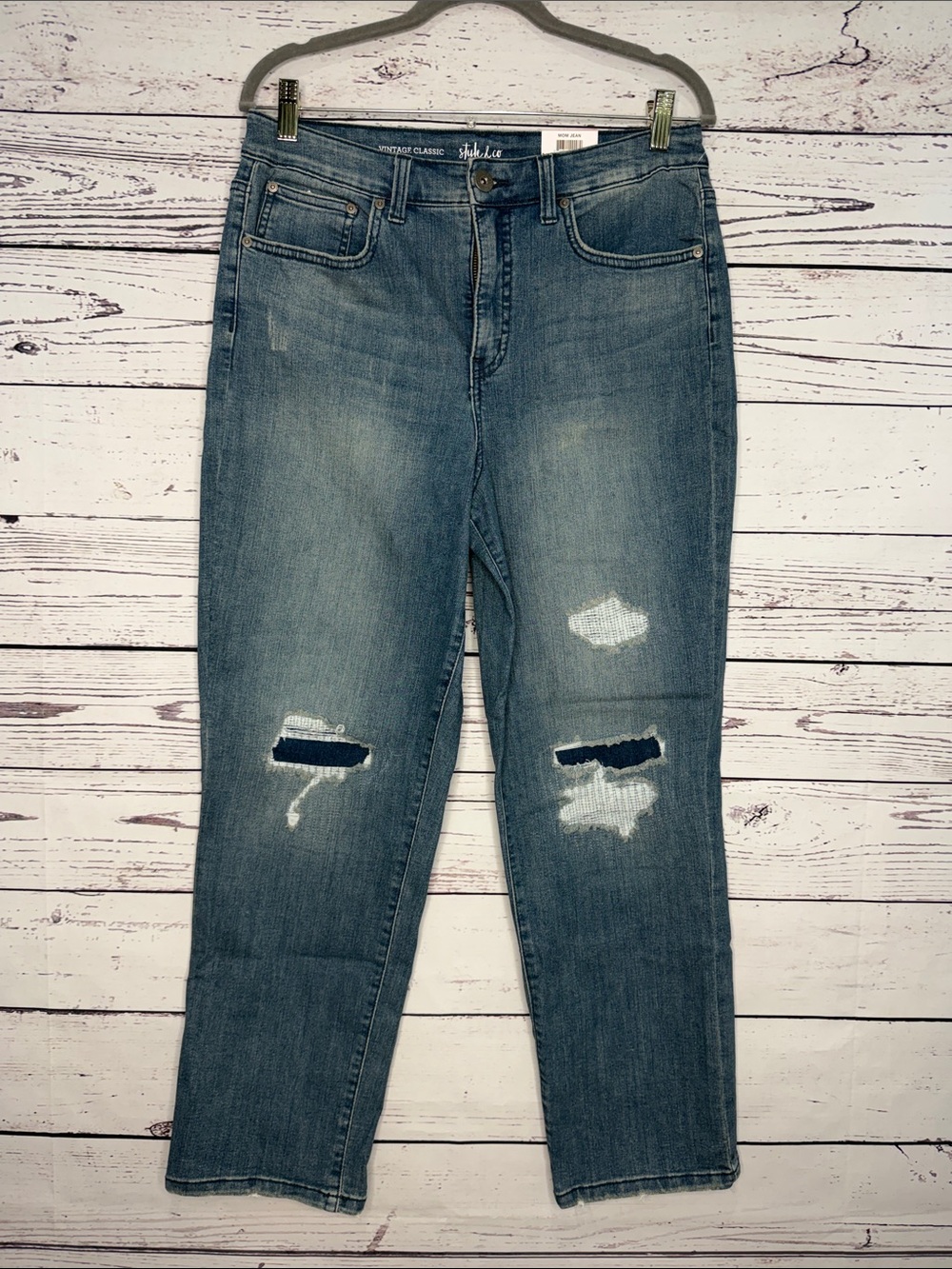 Style & Co. Women’s Straight Leg Distressed Jeans - Blue